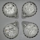 Kugeln mit Einstich silber mit Dekor, 4 Stück Reflexe, d 6cm