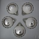 Kugeln silber mit Schneedachdekor, 5 Stück, d 5cm