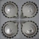 Kugeln silber mit Schneedachdekor, 4 Stück, d 7cm