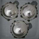 Kugeln silber mit Schneedachdekor, 3 Stück, d 8cm