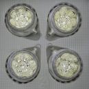 Kugeln mit Einstich Eislack weiß mit Dekor, 4 Stück Reflexe, d 6cm