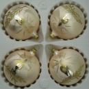 Kugeln Eislack champagner mit Kerzendekor, 4 Stück, d 7cm