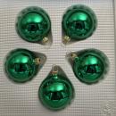 Kugeln uni grün glanz, 5 Stück, d 6cm