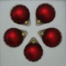 Kugeln uni dunkelrot matt, 5 Stück, d 5cm
