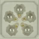 Kugeln klarglas mit Schmuckhütchen, 5 Stück, d 5cm