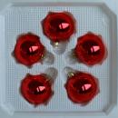 Kugeln uni rot glanz, 5 Stück, d 6 cm
