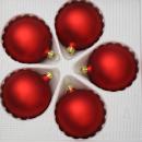 Kugeln uni rot matt, 5 Stück, d 6cm