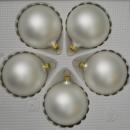 Kugeln uni weiß matt, 5 Stück, d 6cm