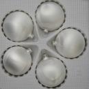 Kugeln uni Eislack weiß, 5 Stück d 6cm