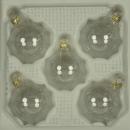 Kugeln klarglas mit Schmuckhütchen, 5 Stück, d 6 cm