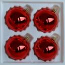 Kugeln uni rot glanz, 4 Stück, d 7cm