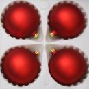 Kugeln uni rot matt, 4 Stück, d 7cm