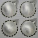 Kugeln uni Eislack weiß, 4 Stück, d 7cm
