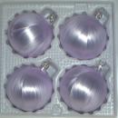Kugeln uni Eislack flieder, 4 Stück, d 7cm