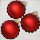 Kugeln uni rot matt, 3 Stück, d 8cm