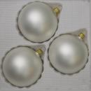 Kugeln uni weiß matt, 3 Stück, d 8cm