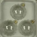 Kugeln klarglas mit Schmuckhütchen, 3 Stück, d 8cm