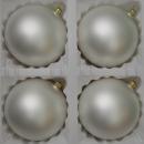 Kugeln uni weiß matt, 4 Stück, d 10cm