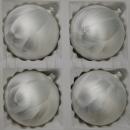 Kugeln uni Eislack weiß, 4 Stück, d 10cm