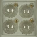 Kugeln klarglas mit Schmuckhütchen, 4 Stück, d 10cm