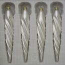 Eiszapfen dünn uni weiß matt, 4 Stück, L 13cm