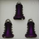 Glocken klein mit Schlägel uni lila matt, 3 Stück, d 5cm