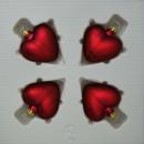 Herzen klein uni dunkelrot matt, 4 Stück, L 5,5cm