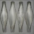 Oliven uni Eislack weiß, 4 Stück, L 14cm