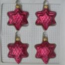 Sterne uni Eislack beere, 4 Stück, d 5,5cm, 2. Wahl