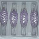 Tannenzapfen uni Eislack flieder, 4 Stück, L 9cm