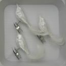 Vögel uni Federschwanz Eislack weiß, 3 Stück, L 11cm